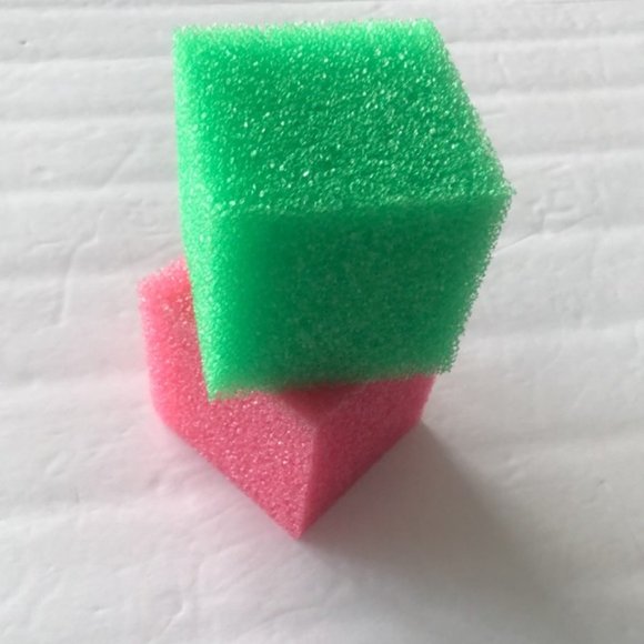 2 Bright Box Kitchen Cube Scrub Sponge Scratch Odor Free Long Lasting Pink Green - Picture 5 of 6